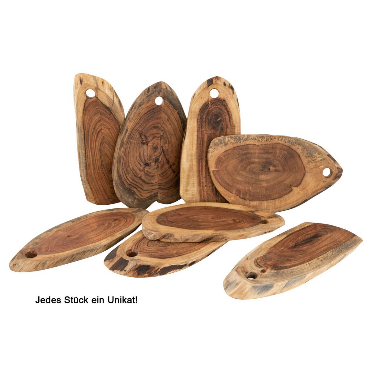 Baumscheibe Servierbrett verleimt 34x16cm o. 52x24cm Serviertablett Deko Akazie massiv
