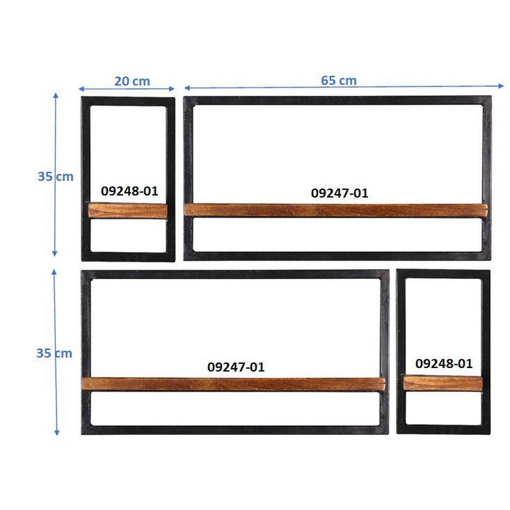 Wandregal-Set, 4-teilig