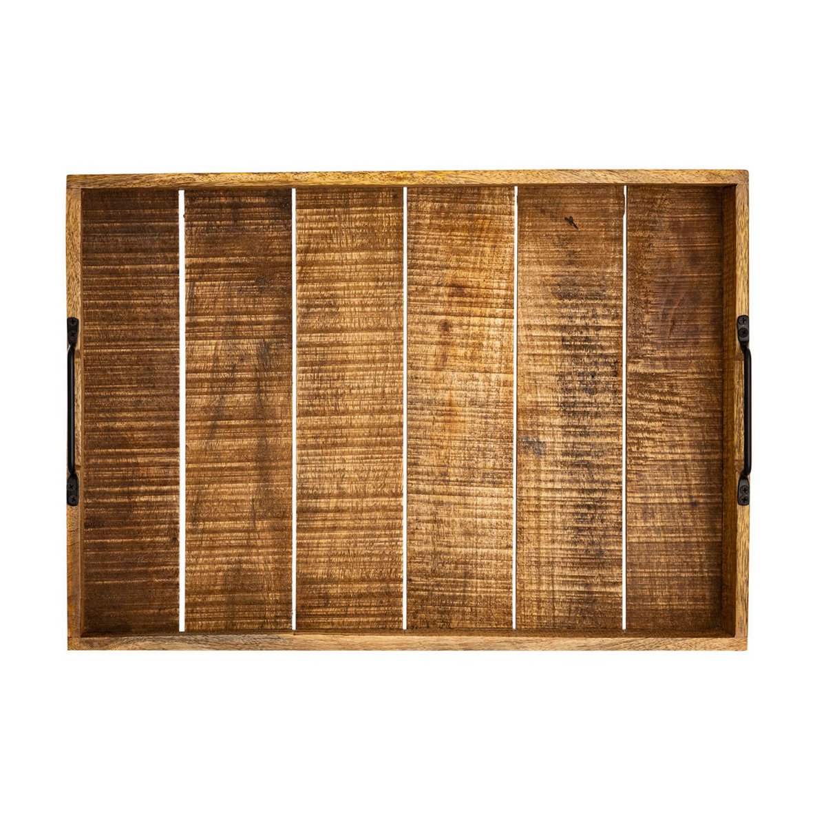 Holztablett Serviertablett XXL 57x39cm Tablett Holz Deko Tablett aus Mangoholz massiv