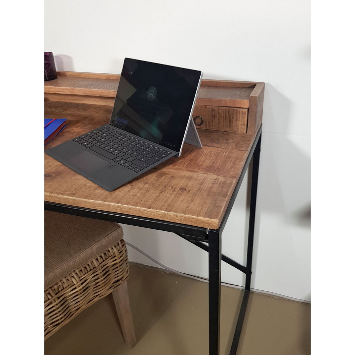Schreibtisch Computertisch 120x88x55cm Liverpool Metall-Gestell schwarz
