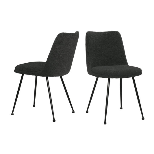 Stuhl 2er Set mit Bouclé-Bezug