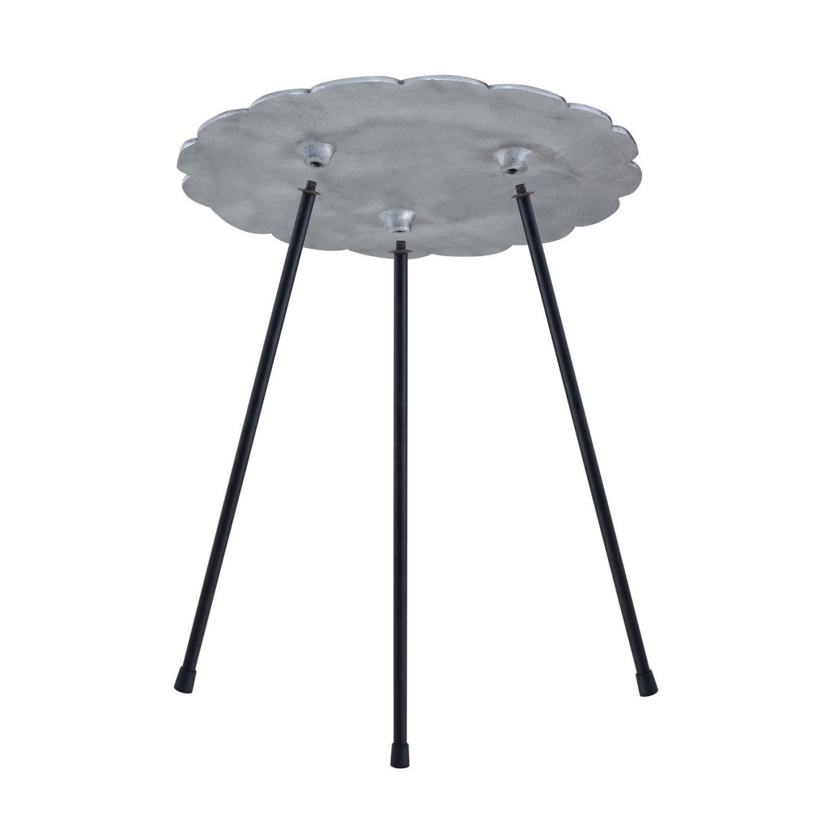 Beistelltisch Metall 4-teilig Dekotisch Hilton ø 35 x H 45 cm rund silber o. gold Aluminium