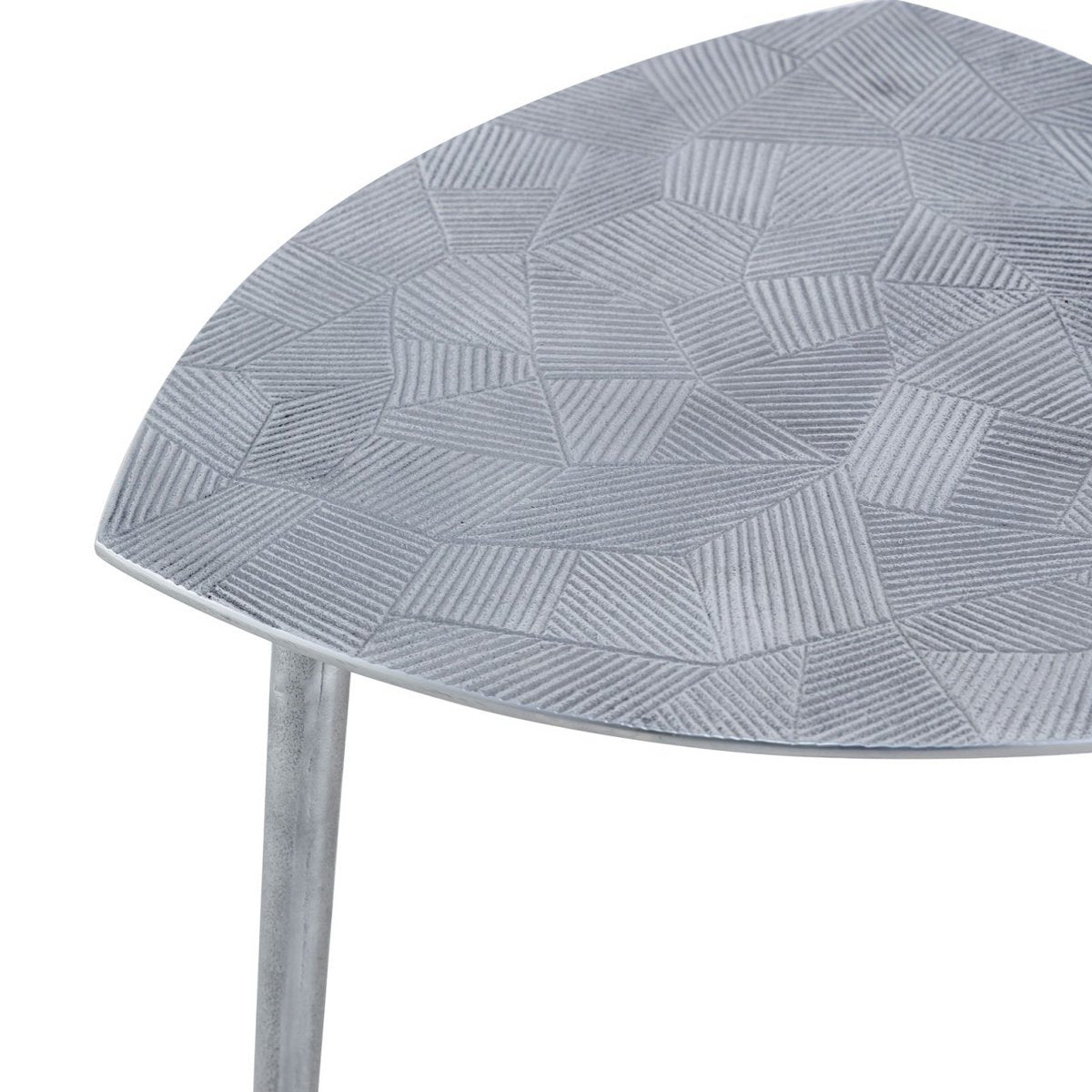 Beistelltisch Metall Dekotisch Alster 40x45x40 cm dreieckig klass. Design Aluminium silber o. gold