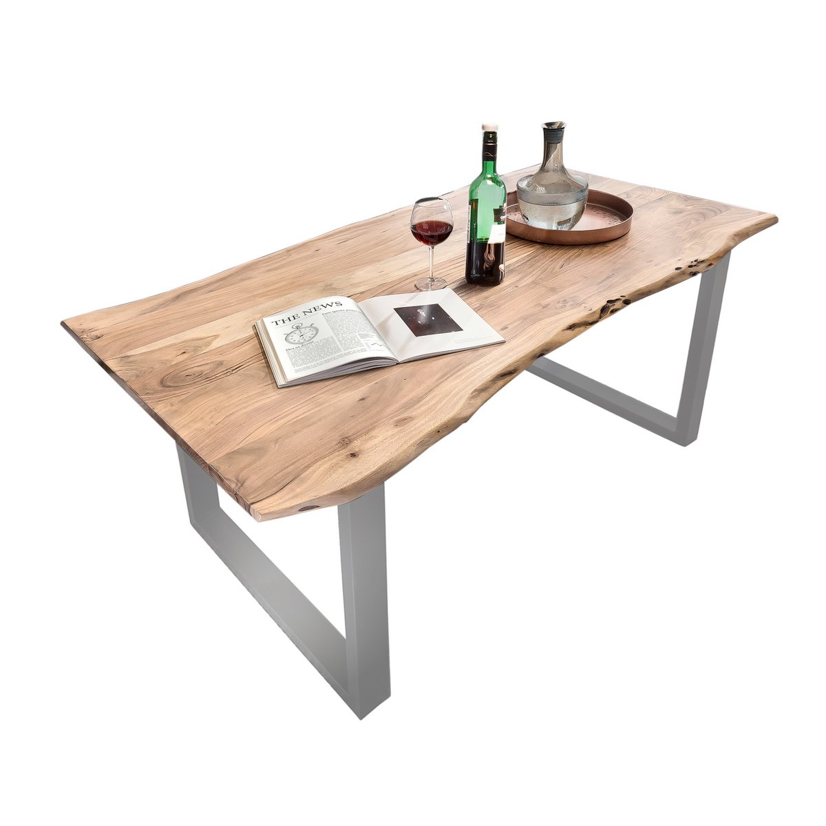 Tisch 180 x 90 cm, Gestell silber