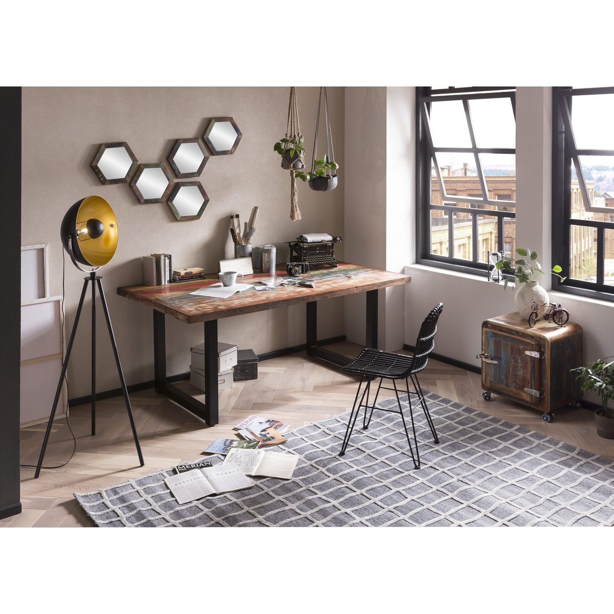 Tisch 180x100 cm, buntes Altholz