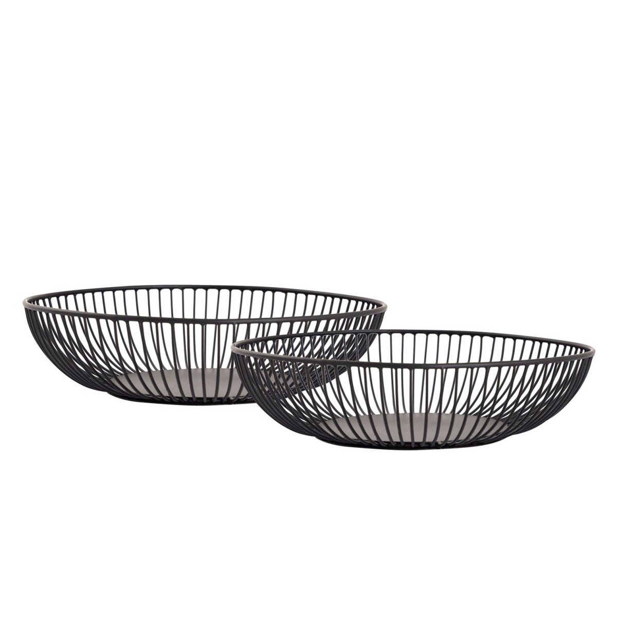 Obstschale 12-teilig Metall ø 28 x 7 cm Set 2 x 6 VE rund Brotkorb Rom schwarz o. silber O