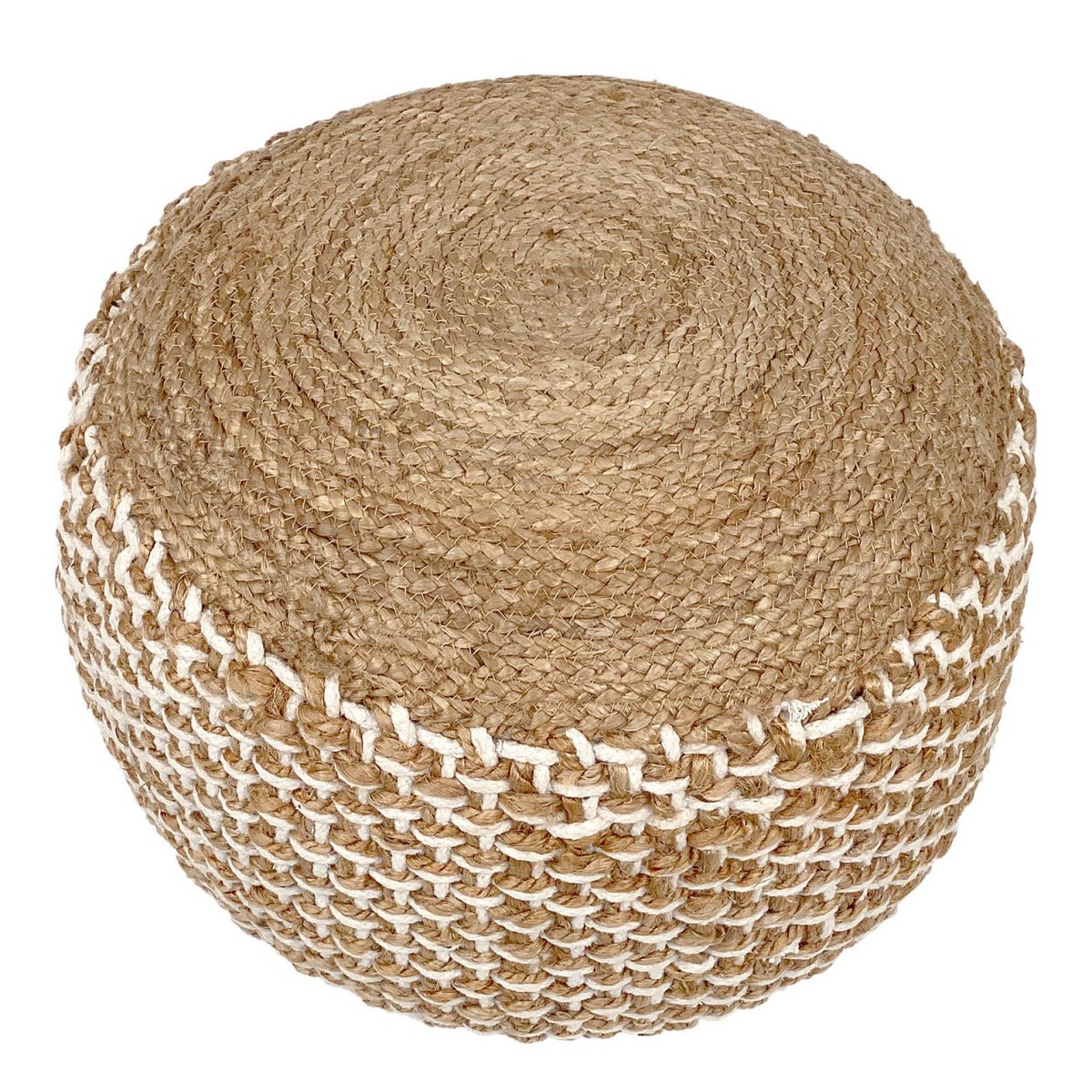 Sitzpouf Jute Sitzhocker rund 50x50 cm Deko Hocker Jute natur Sitzpouf Bodenkissen Fußhocker