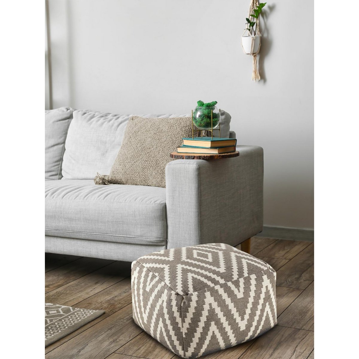 Sitzwürfel Fußhocker Sitzhocker 50x35x50cm Pouf Kelim Bodenkissen Peru schwarz taupe gelb türkis