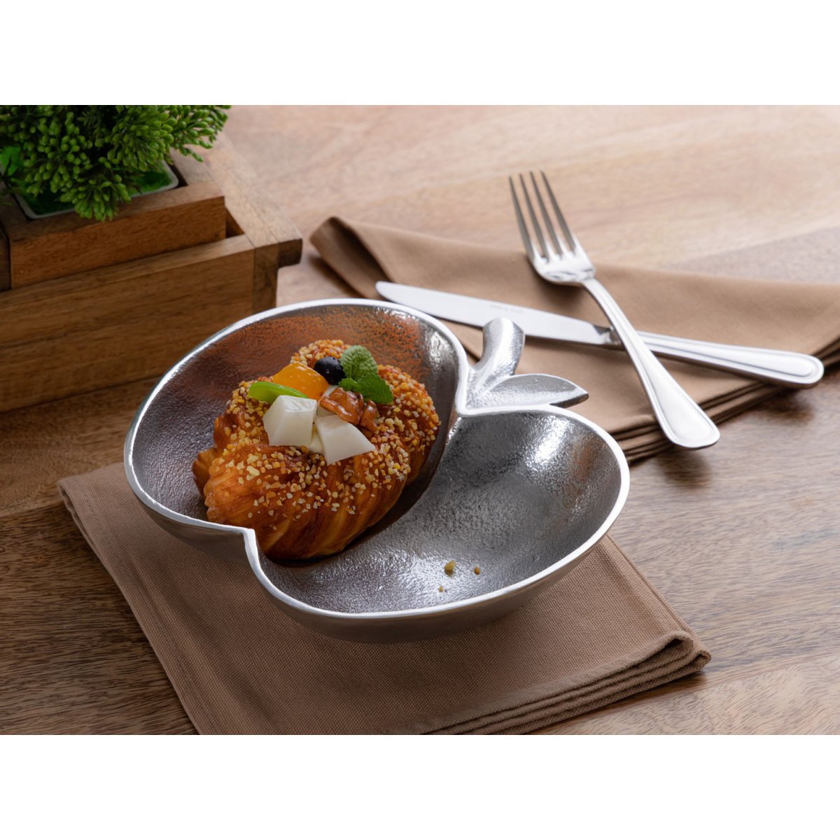 Apfel Schale Dekoschale Masterbox 12-teilig Apple gold o. silber Aluminium