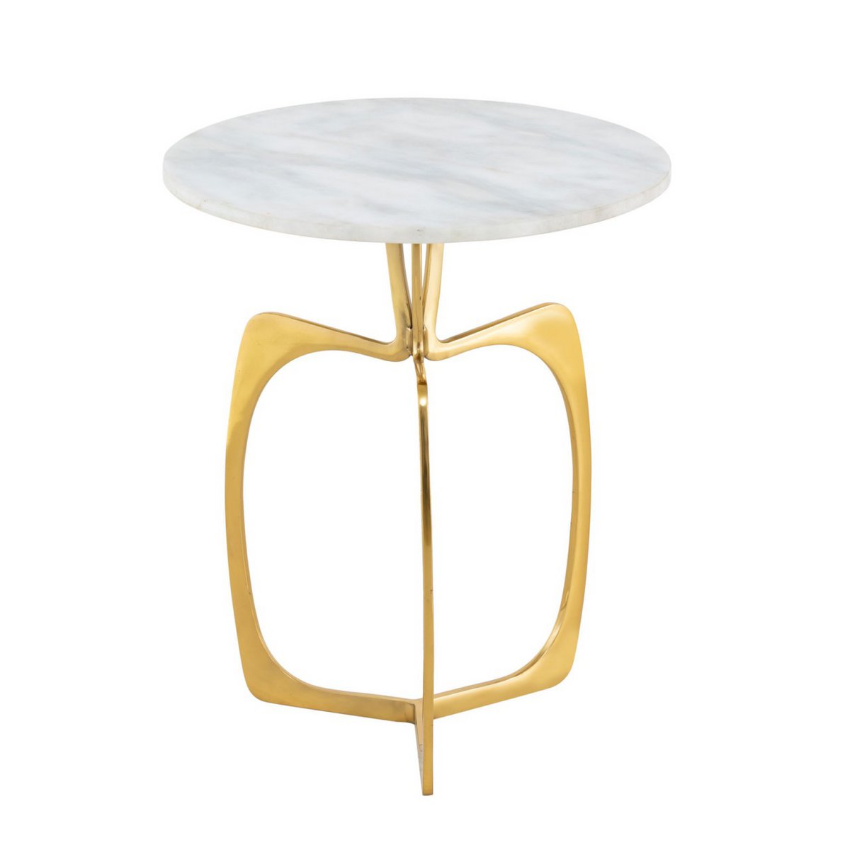 Beistelltisch Metall rund ø 45 x 56 cm Dekotisch Marmor Sohoo Gestell silber oder gold
