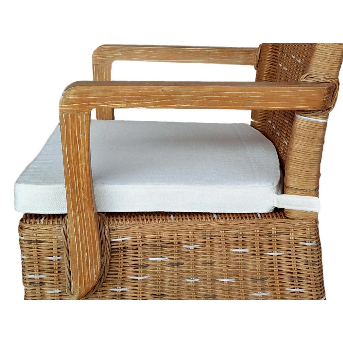 Esszimmer Stühle Set mit Armlehnen 2 Stück Rattanstuhl Perth capuccino Korbstuhl Sessel nachhaltig