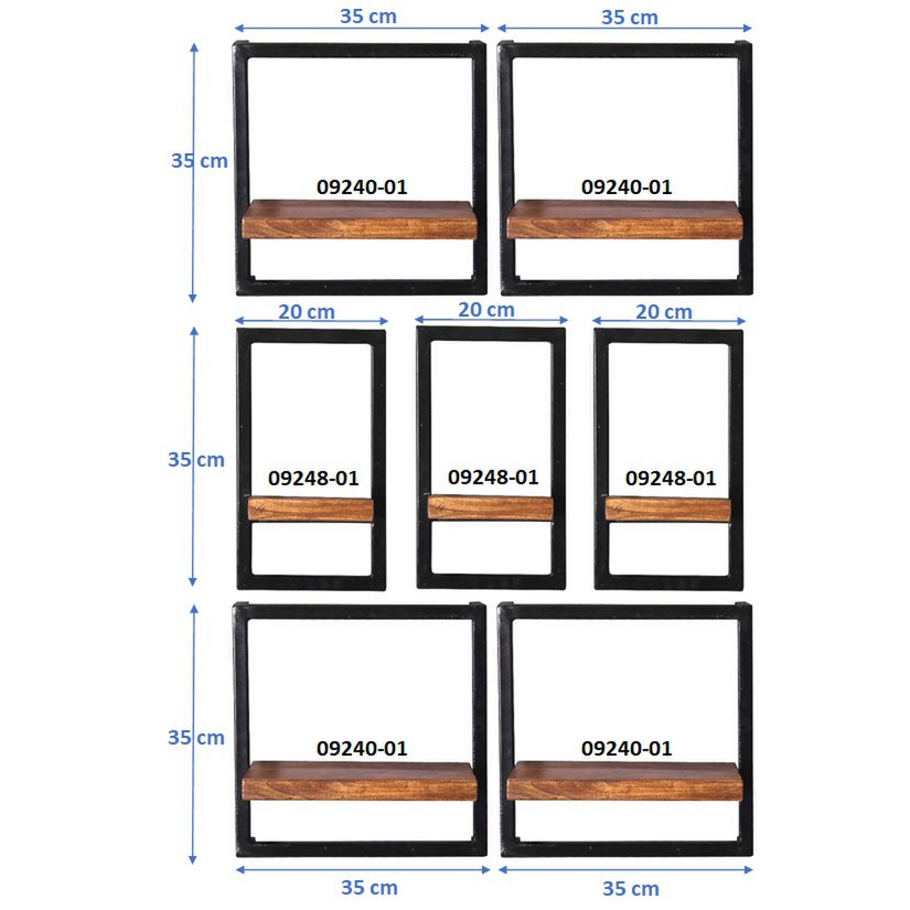 Wandregal-Set, 7-teilig