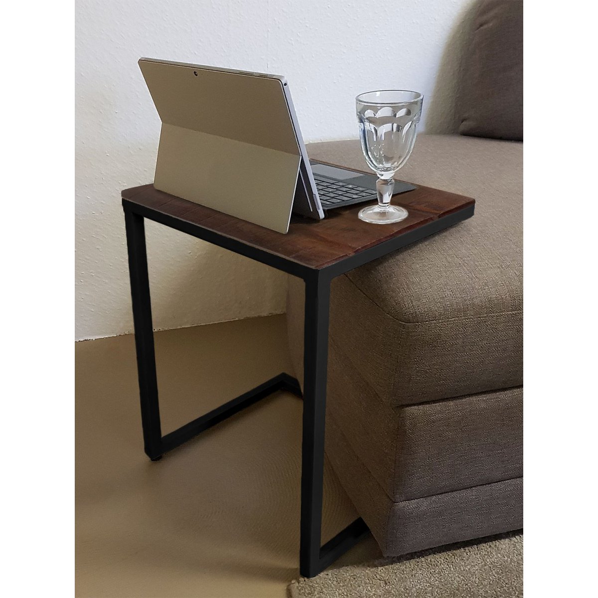 Couchtisch 2er Set B 40 H 51 cm Wohnzimmer-Tisch-Set Beistelltisch Atlanta Metall Gestell
