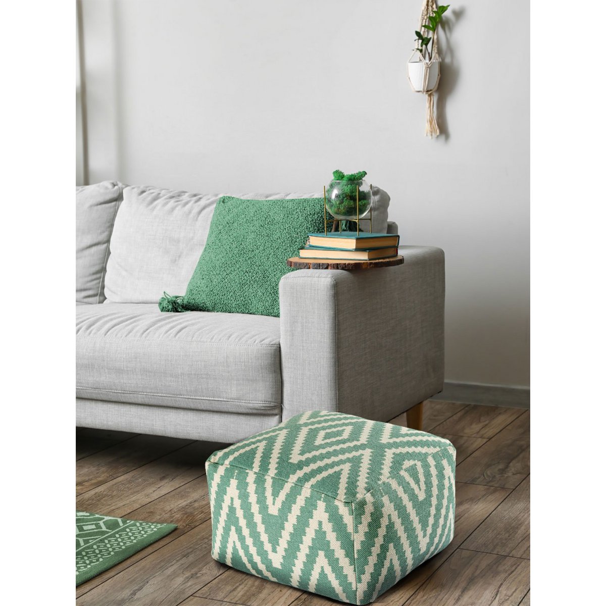 Sitzwürfel Fußhocker Sitzhocker 50x35x50cm Pouf Kelim Bodenkissen Peru schwarz taupe gelb türkis