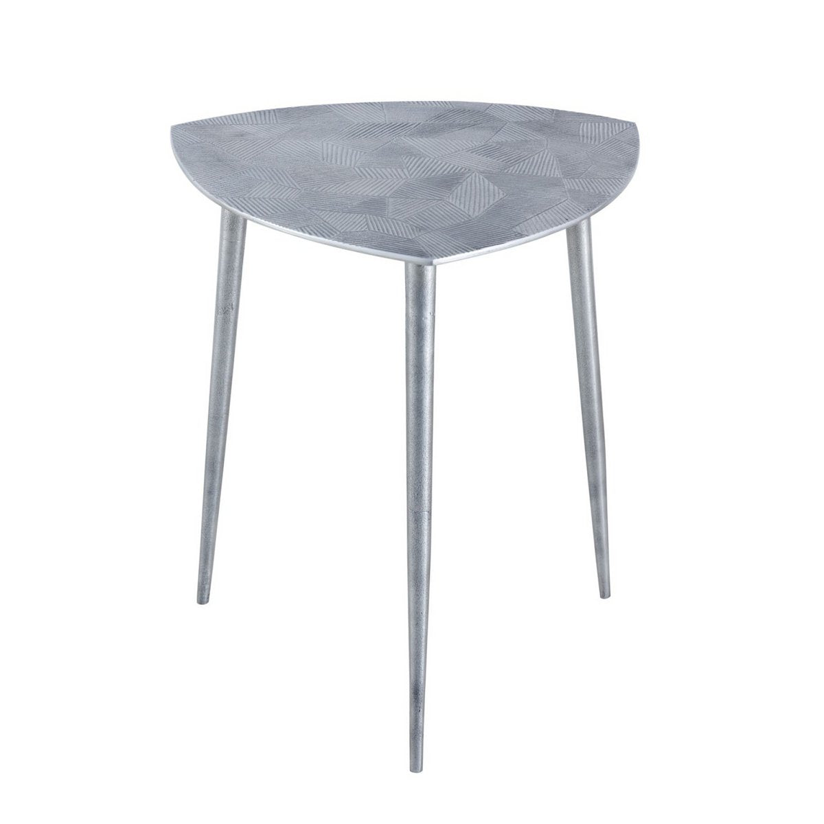 Beistelltisch Metall Dekotisch Alster 40x45x40 cm dreieckig klass. Design Aluminium silber o. gold