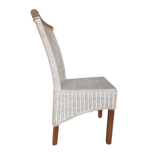 Esszimmer Stühle Set Rattanstühle Perth 4 Stück weiß Esstisch Stühle Korbstühle nachhaltig