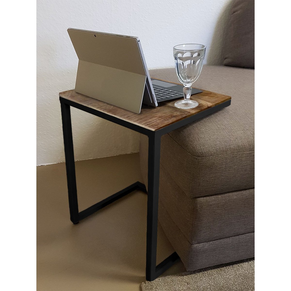 Couchtisch 2er Set B 40 H 51 cm Wohnzimmer-Tisch-Set Beistelltisch Atlanta Metall Gestell