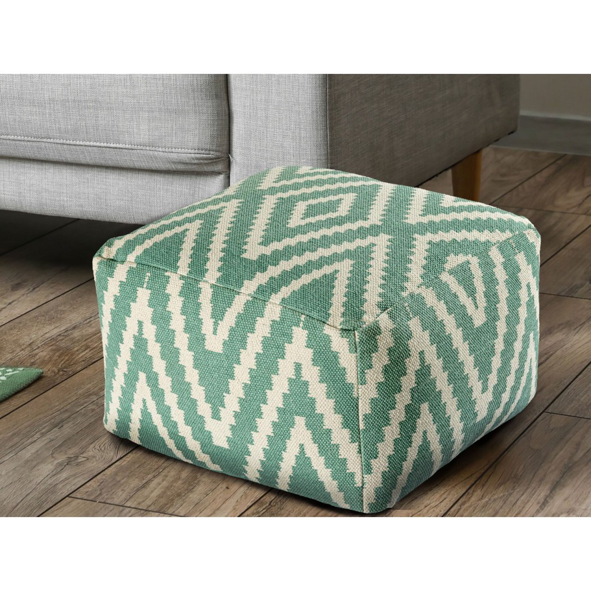 Sitzwürfel Fußhocker Sitzhocker 50x35x50cm Pouf Kelim Bodenkissen Peru schwarz taupe gelb türkis