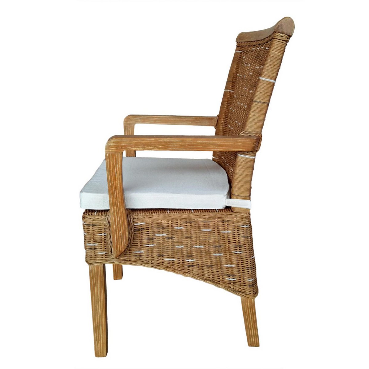 Esszimmer Stühle Set mit Armlehnen 2 Stück Rattanstuhl Perth capuccino Korbstuhl Sessel nachhaltig