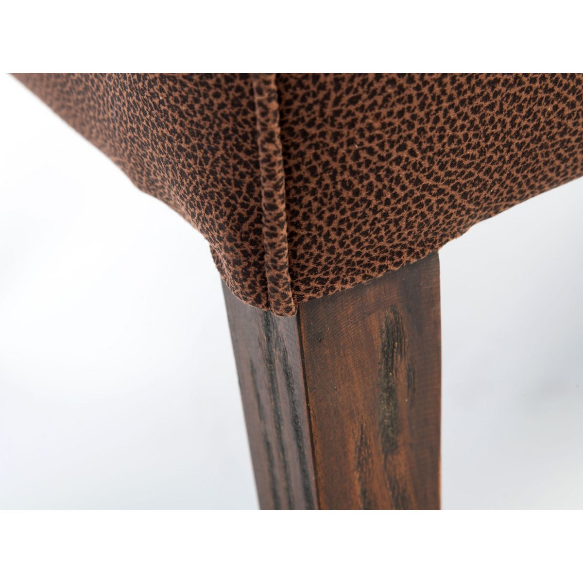 Rattanstühle Set 6 Stück Esszimmer Stühle Polsterstühle Antonio braun Polster Wildleder-Optik