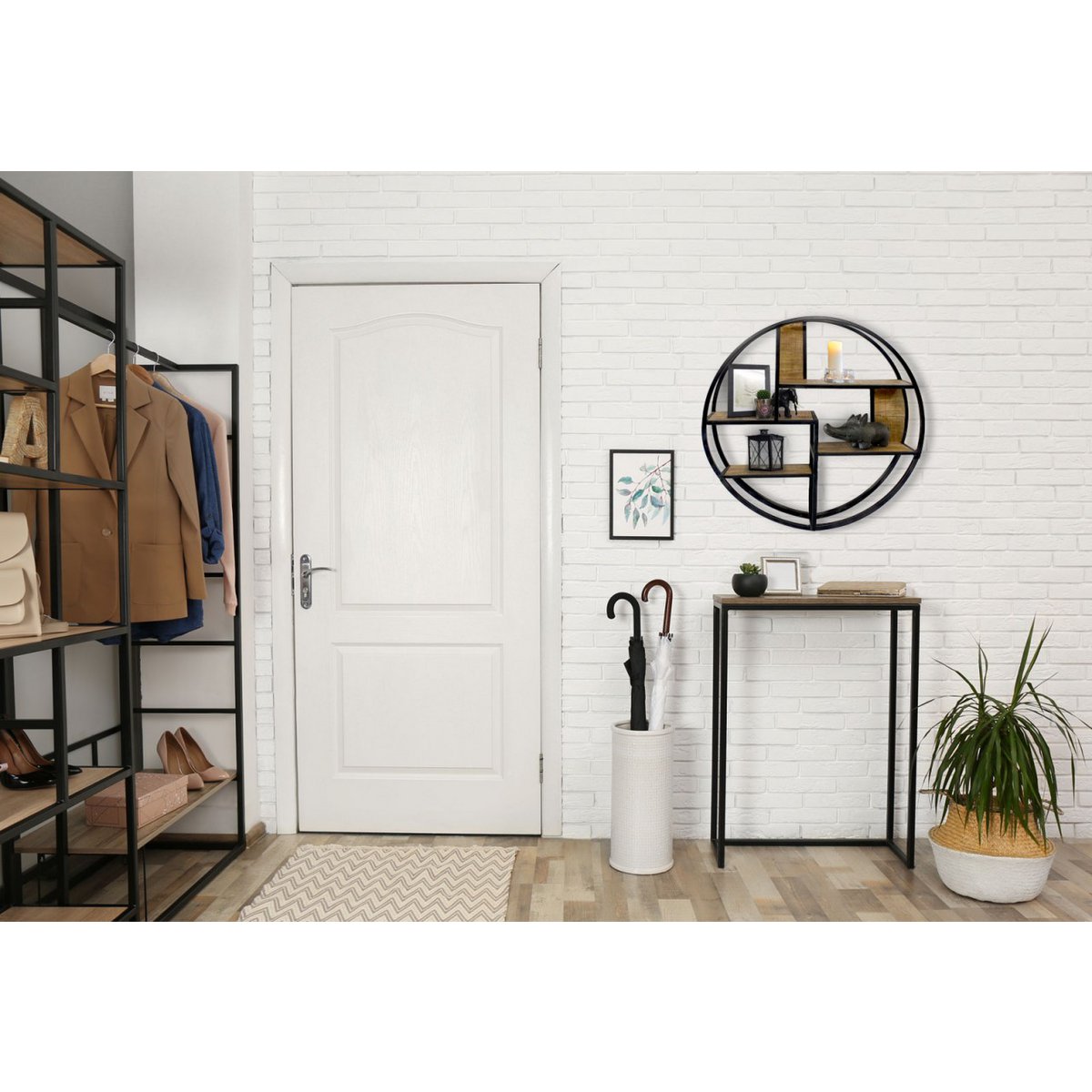 Wandregal Hängeregal Bücher Regal Bücherbord 80 x 80 x 20 cm Bolton Metall-Gestell schwarz matt