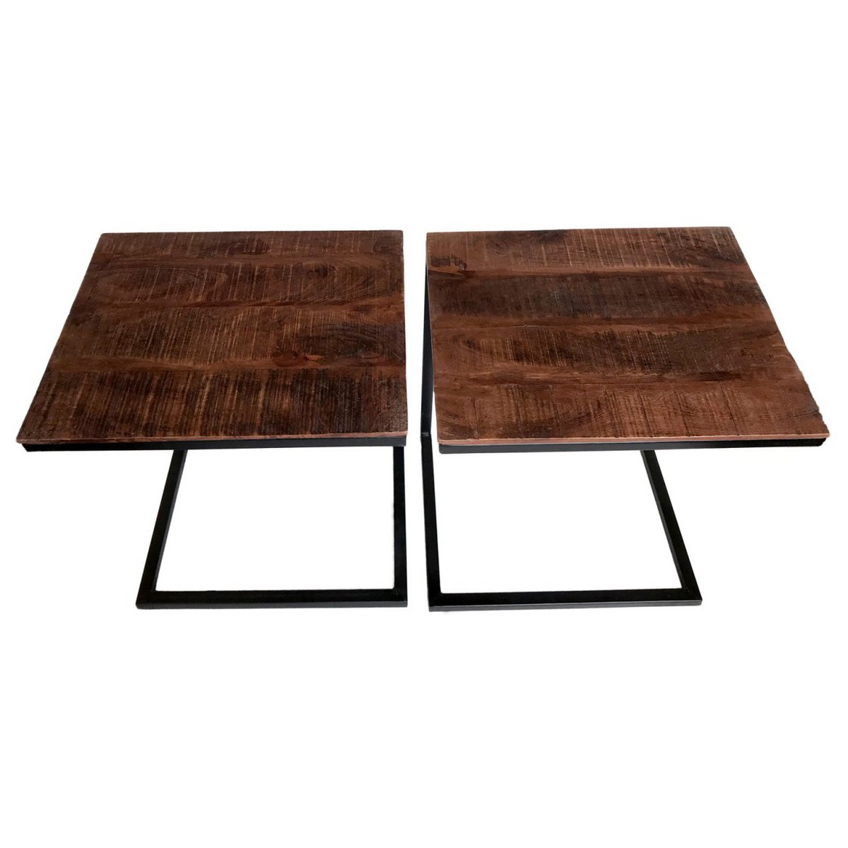 Couchtisch 2er Set B 40 H 51 cm Wohnzimmer-Tisch-Set Beistelltisch Atlanta Metall Gestell
