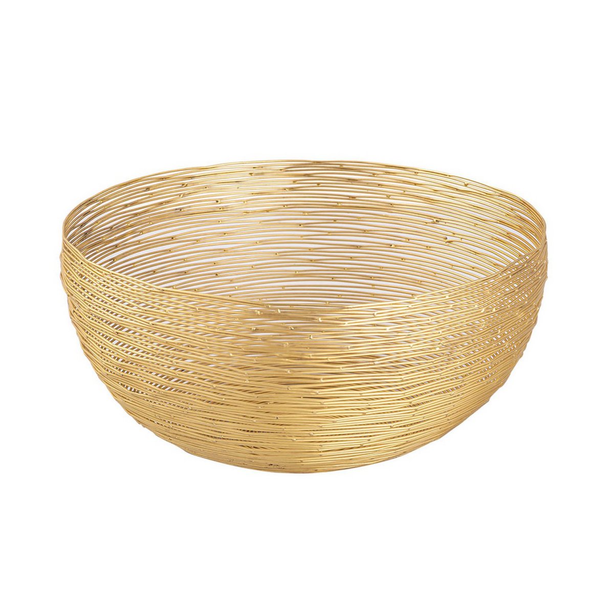 Obstkorb 4-teilig ø 30 cm H 13 cm Brotkorb Obstschale Metall rund silber o. gold dollce Drahtstrukt