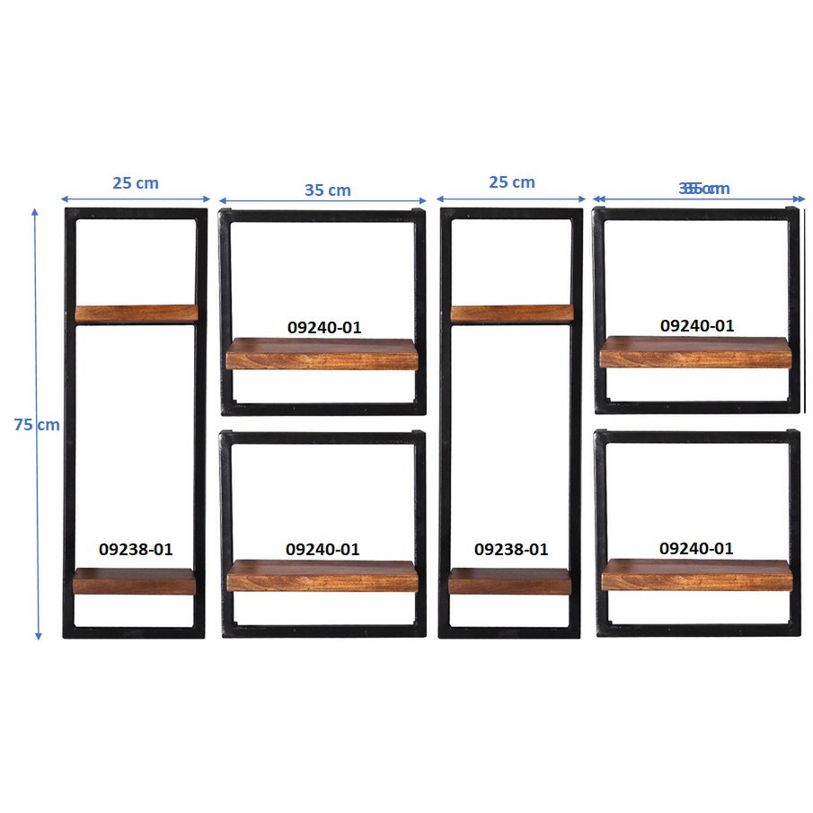 Wandregal-Set, 6-teilig