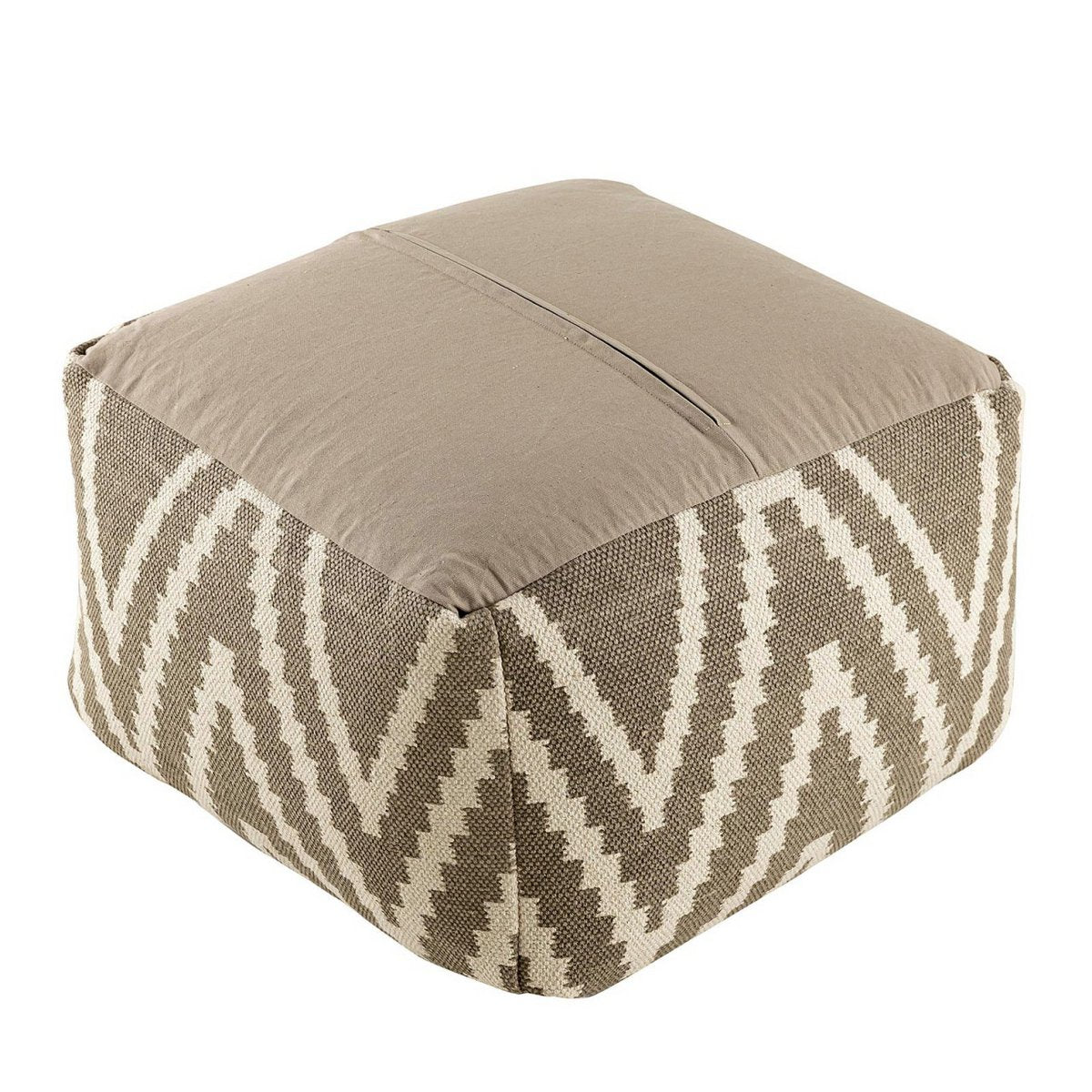 Sitzwürfel Fußhocker Sitzhocker 50x35x50cm Pouf Kelim Bodenkissen Peru schwarz taupe gelb türkis