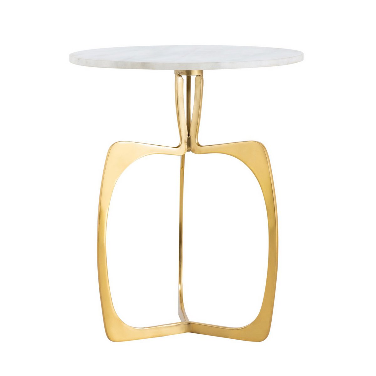 Beistelltisch Metall rund ø 45 x 56 cm Dekotisch Marmor Sohoo Gestell silber oder gold