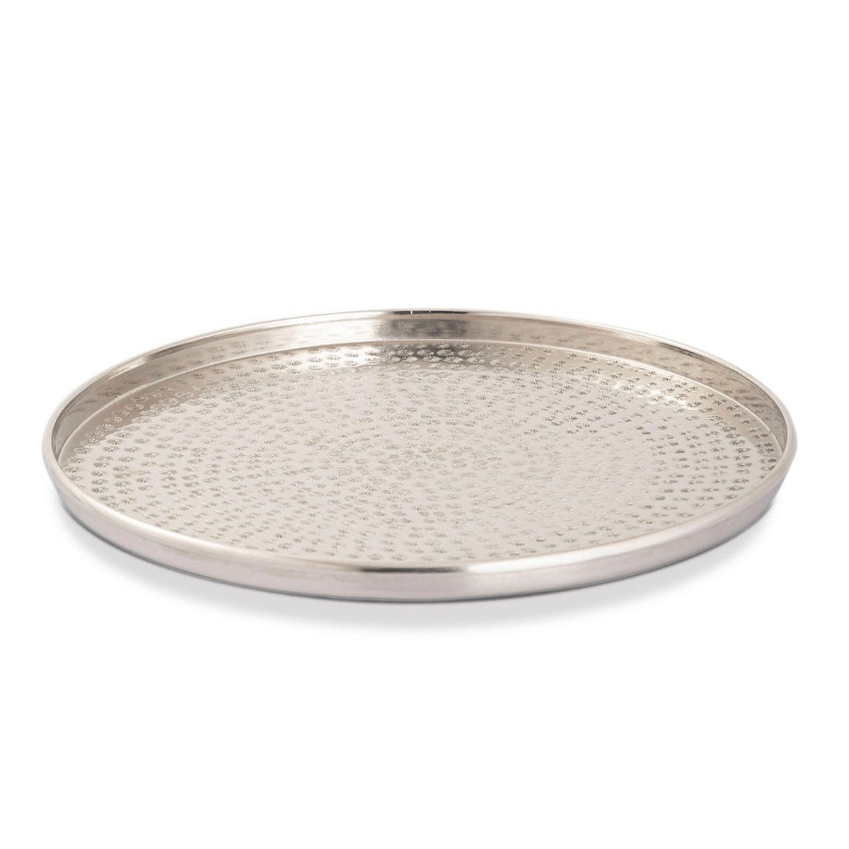 Serviertablett Deko Tablett 12-teilig Metall ø 40 cm rund silber o. gold Kerzentablett Dekotablett