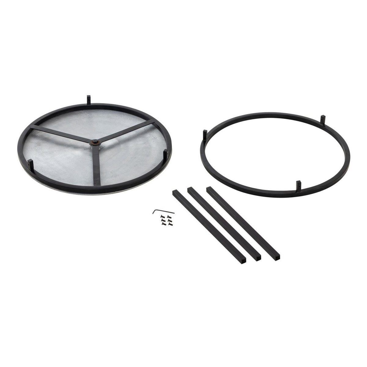 Couchtisch Set 2-teilig ø 55 u. 45 cm Beistelltisch silber Metall Tische rund Carlton Wohnzimmer