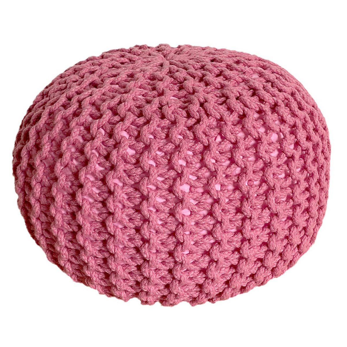 Pouf Ø 55 H 37 H 37 Strickhocker Sitzpouf Bodenkissen nachhaltig