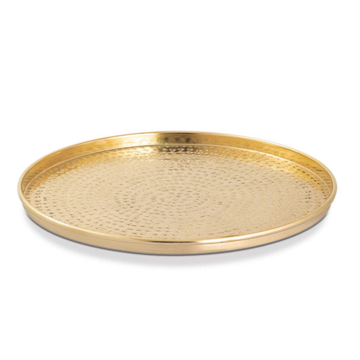 Serviertablett Deko Tablett 12-teilig Metall ø 40 cm rund silber o. gold Kerzentablett Dekotablett