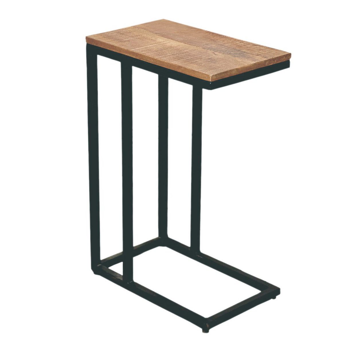 Beistelltisch Holz 25x61x40 cm Sofatisch Laptoptisch C-Tisch Liverpool Metall Gestell