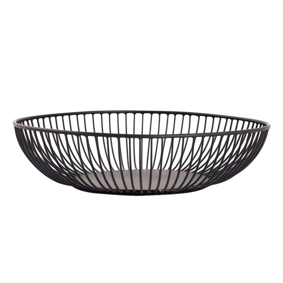 Obstschale 12-teilig Metall ø 28 x 7 cm Set 2 x 6 VE rund Brotkorb Rom schwarz o. silber O